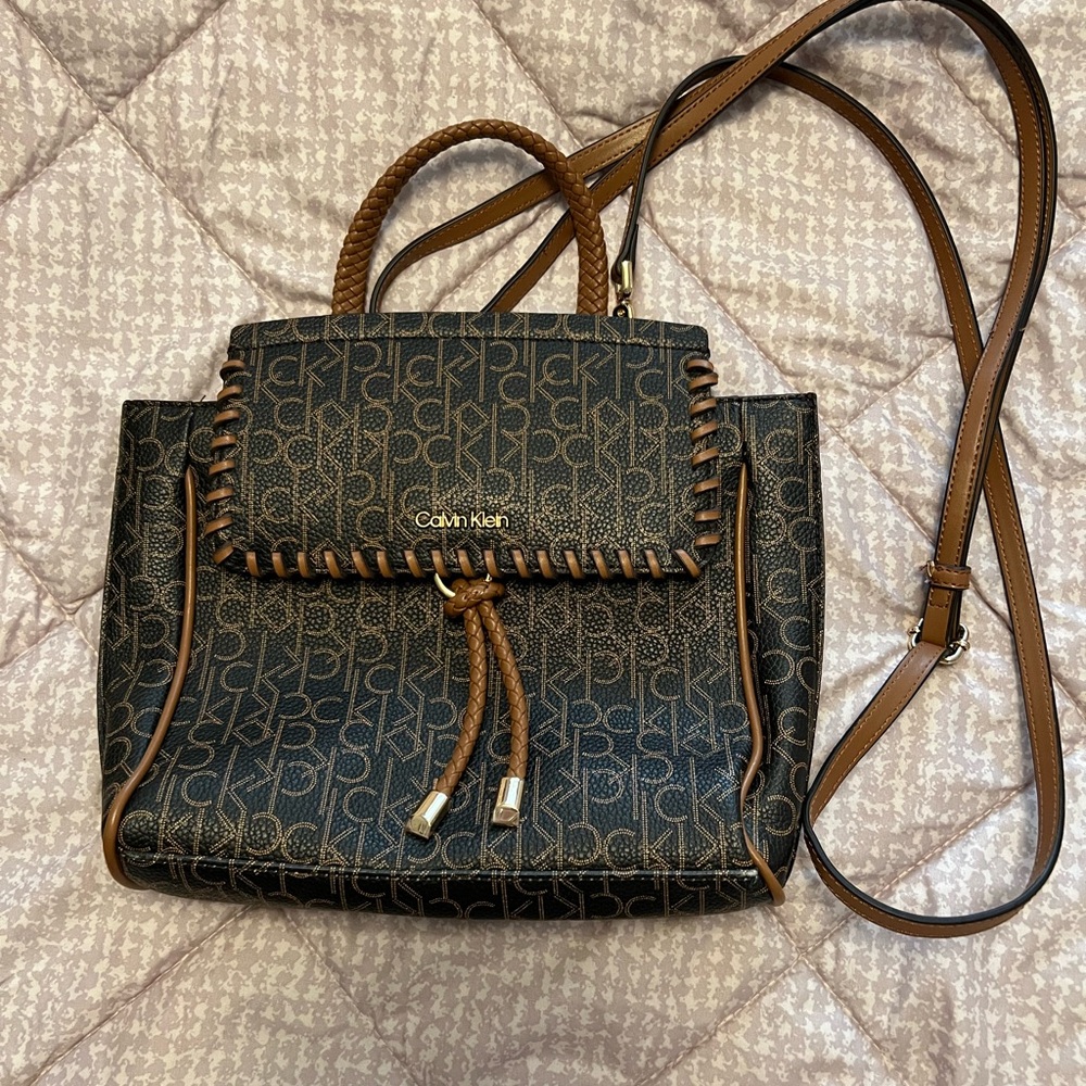 Calvin Klein Black and Brown Women's Backpack